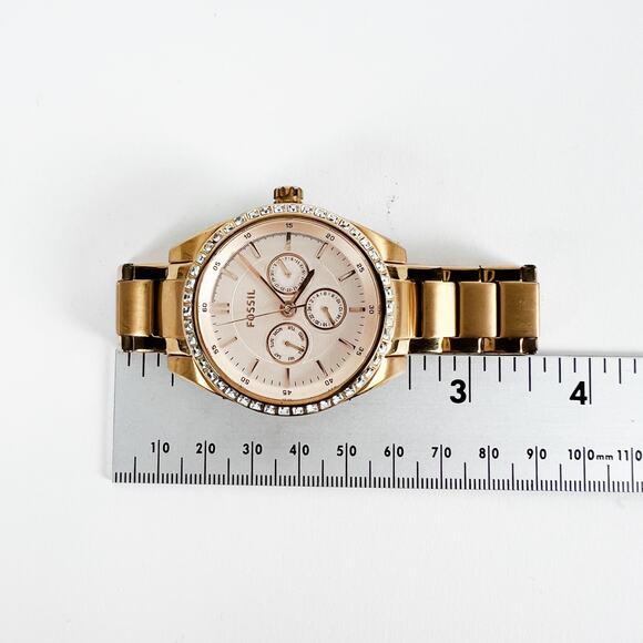 Fossil rose gold wrist watch 5 atm battery tested - Picture 10 of 10